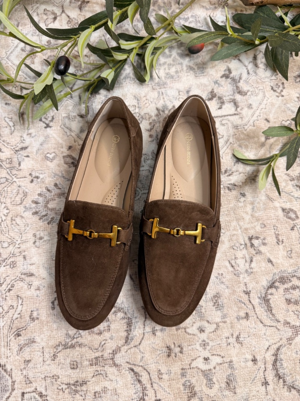 Giani Bernini Beckhamm Leather Bit Loafers Women’s Size 7 - Brown NWOB